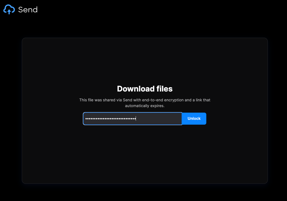 Profile password screen