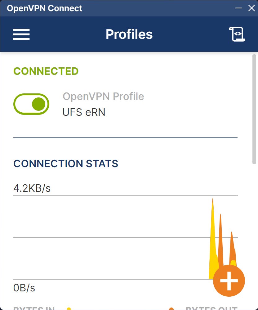 OpenVPN Connect established connection