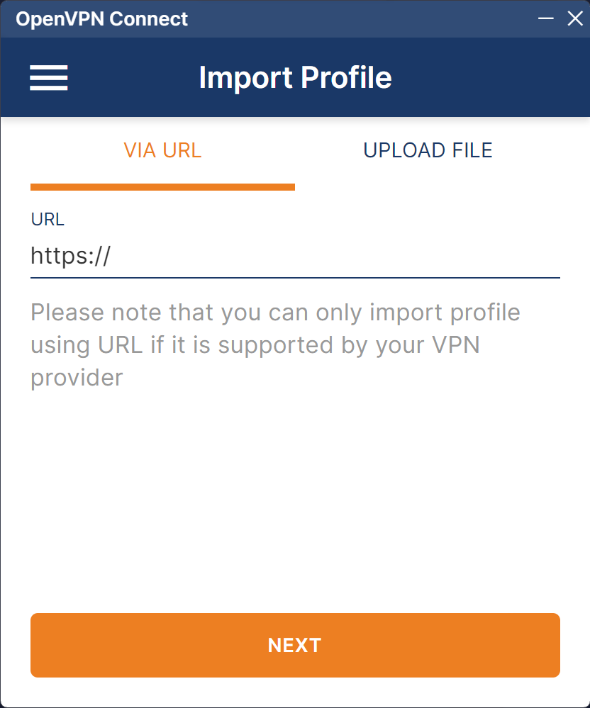 OpenVPN Connect import profile