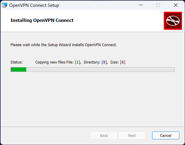 OpenVPN Connect for Windows installing